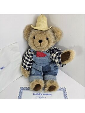 Bears & Bedtime Farmer Bill Plush Bear #3/100 Jointed COA Tags Canada Vintage